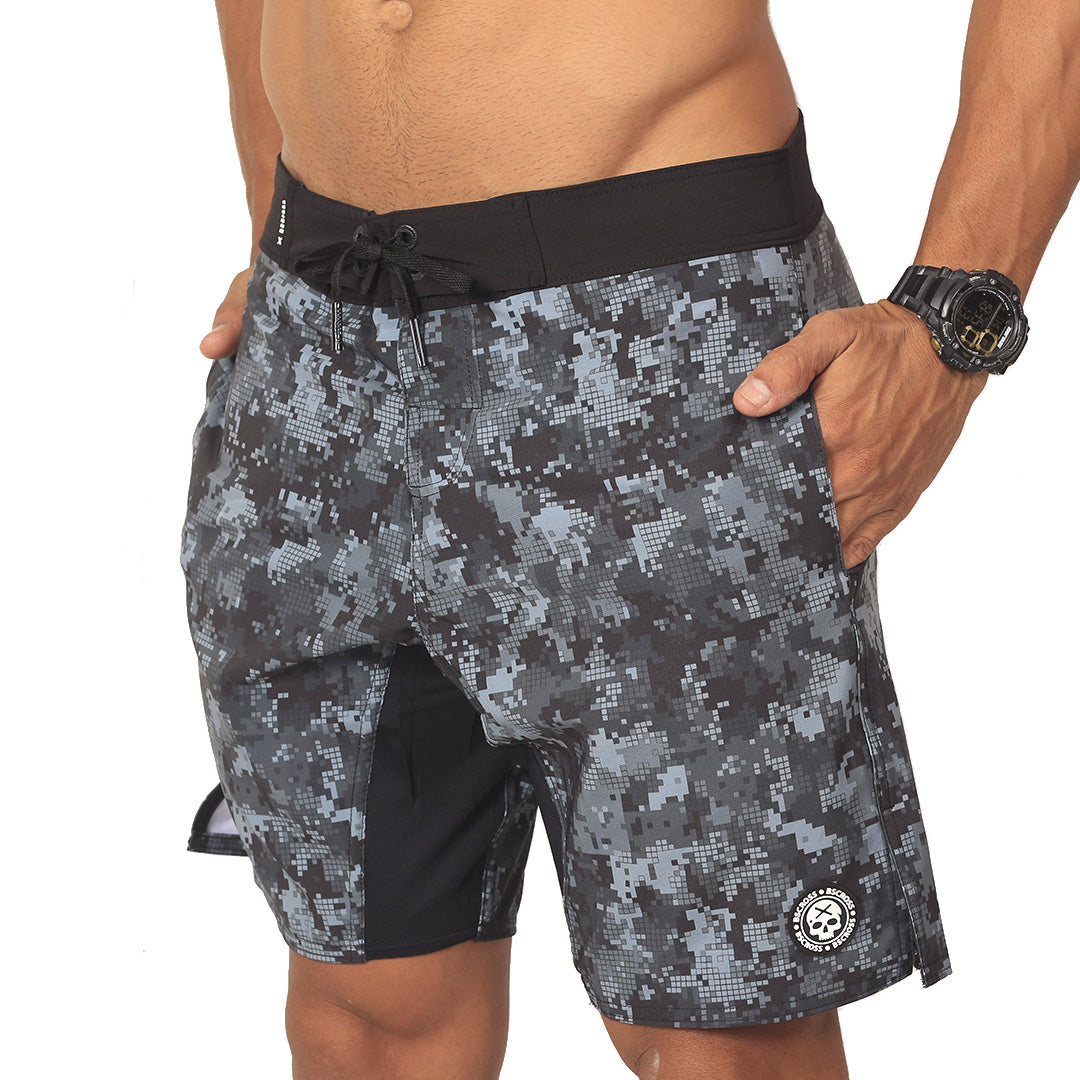 Calção de Treino -BScross Sublimado Camuflado Cinza MiniCraft
