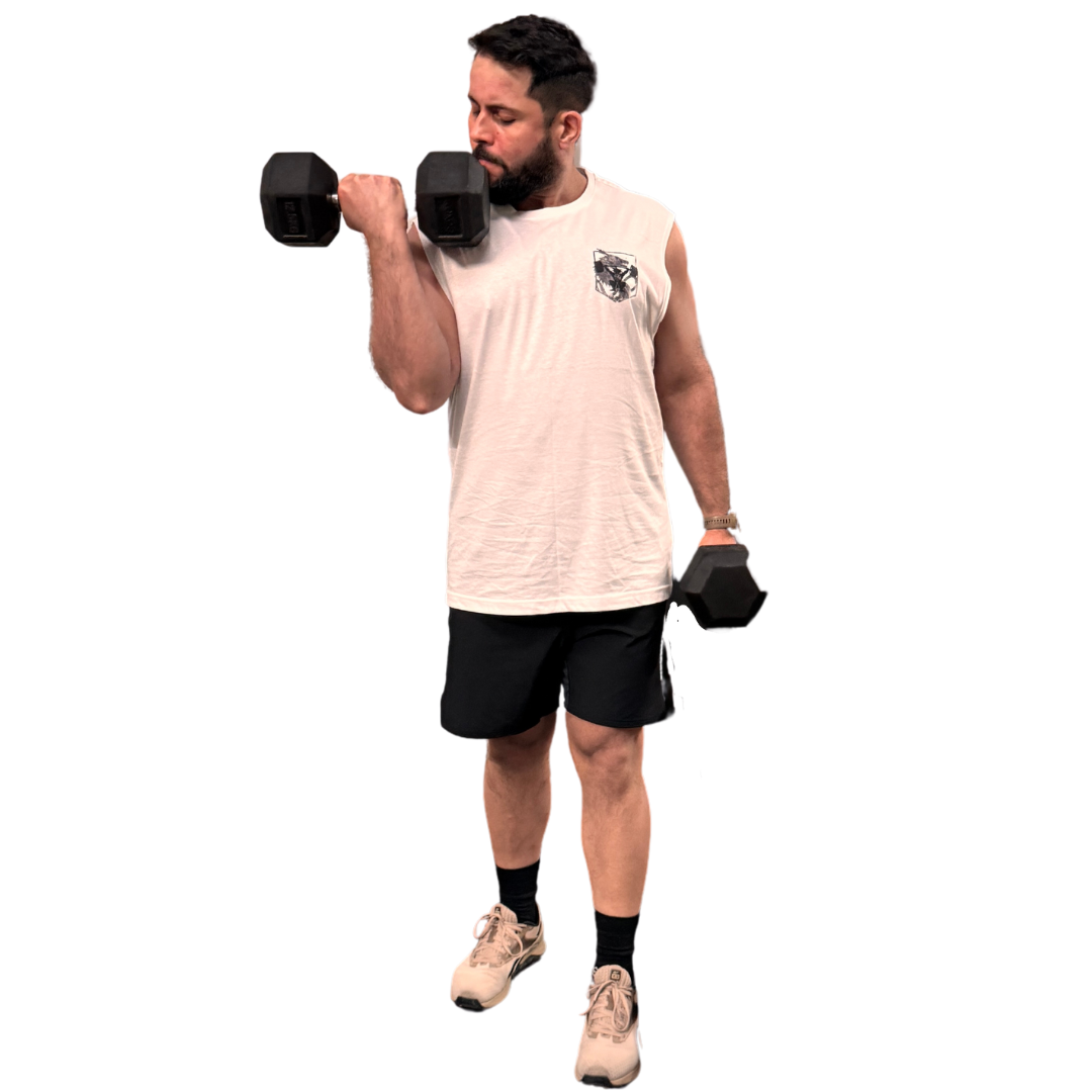 AMRAP T-shirt Masculina Snatch Saiyajin Branca Sem Mangas