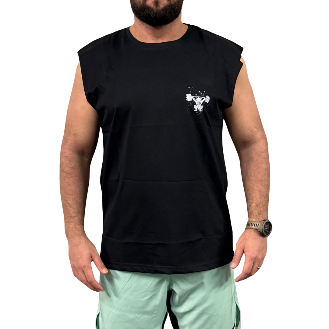 AMRAP T-shirt Masculina Snatch Saiyajin Preta Sem Mangas