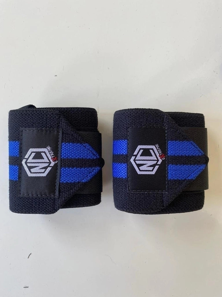 Munhequeira Preta com Azul Elástica
