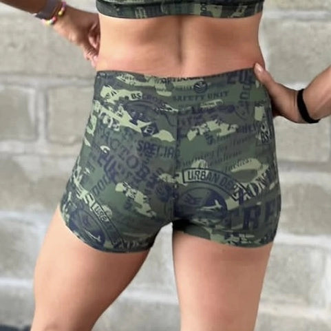 Calção Feminino - Curto Bscross Camuflado Verde