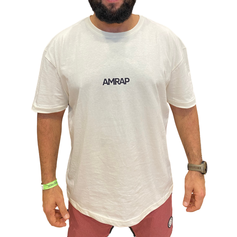AMRAP T-shirt Masculina Oversize Bege