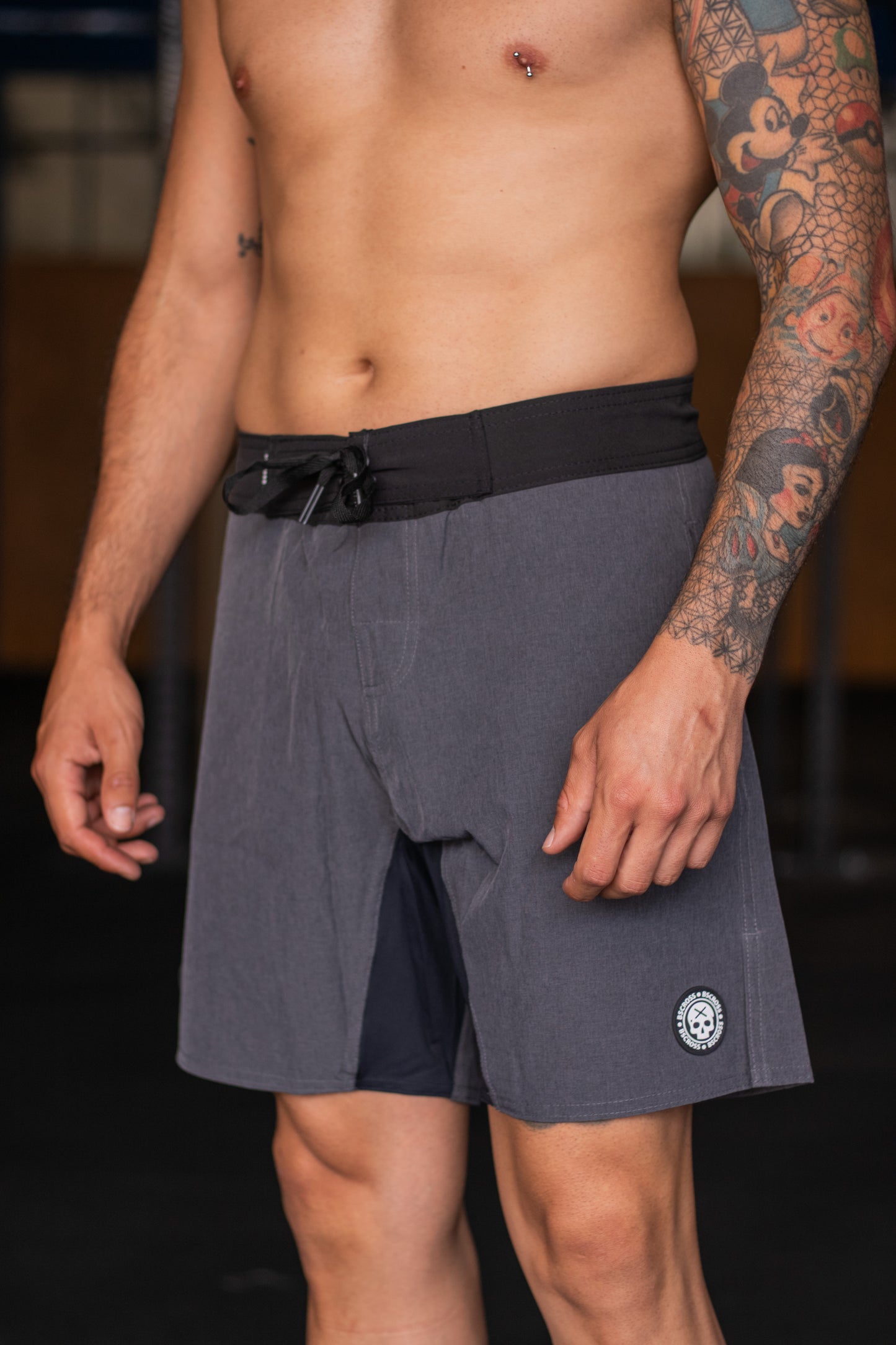 Calção de Treino - BScross Torsal Bolso Emb C/F Bs Chumbo
