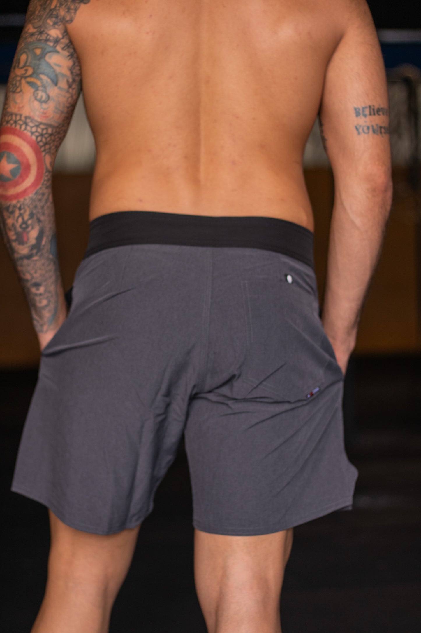 Calção de Treino - BScross Torsal Bolso Emb C/F Bs Chumbo