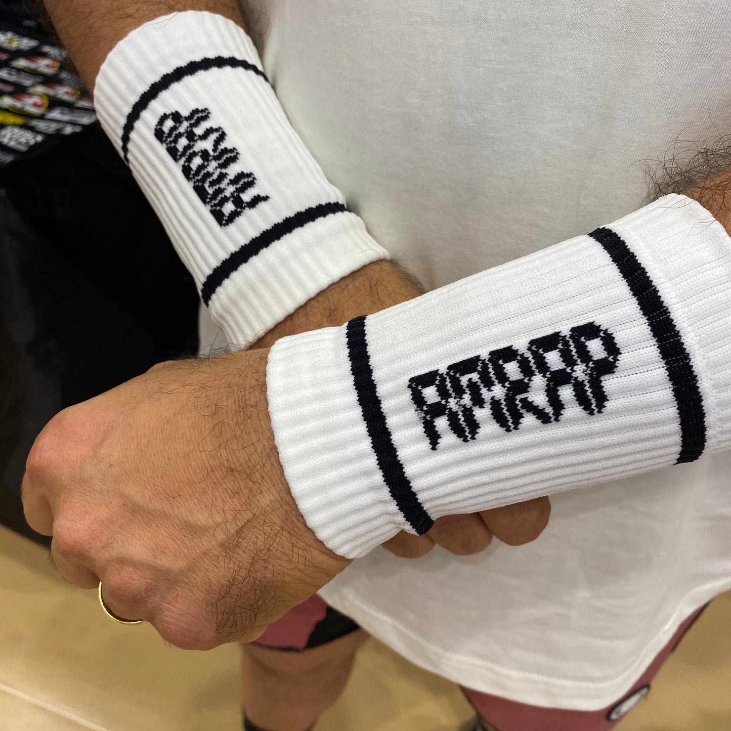 Punhos Elástico Branco Amrap
