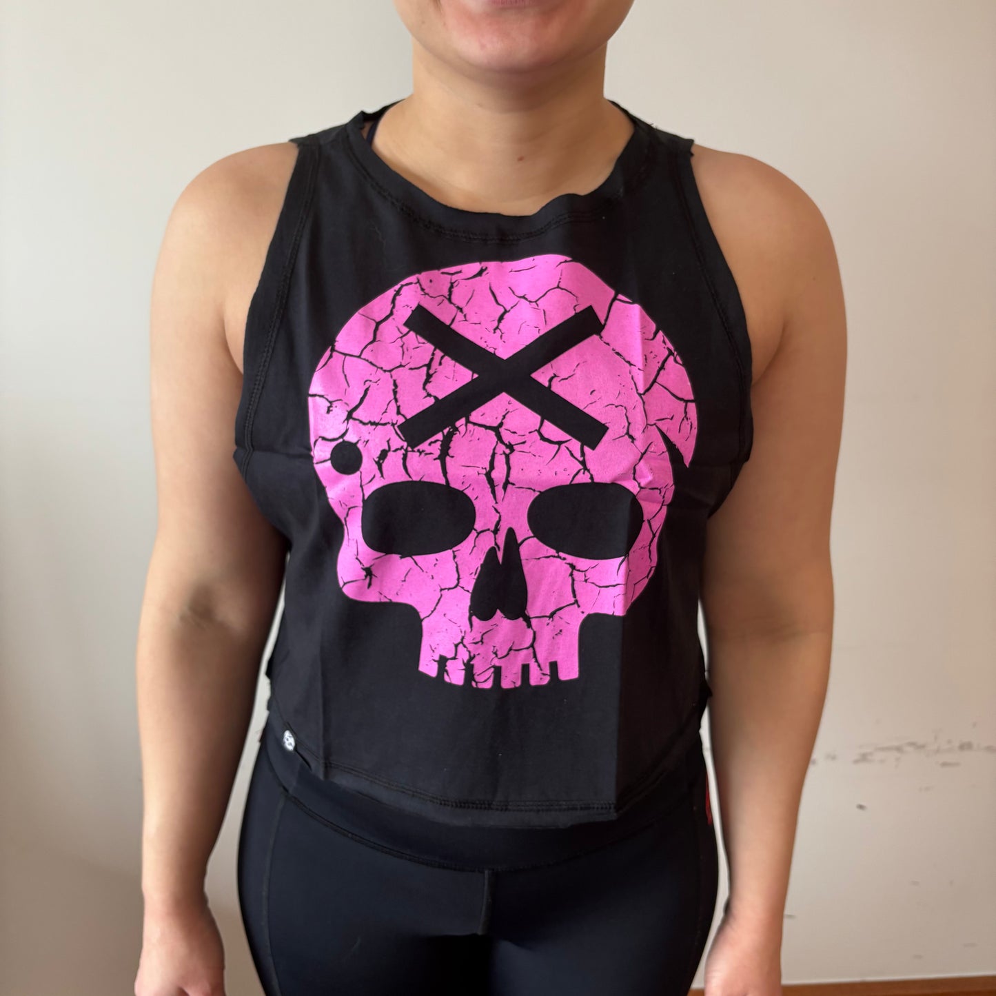 Cava Crop Caveira Bscross Preto com Roxo