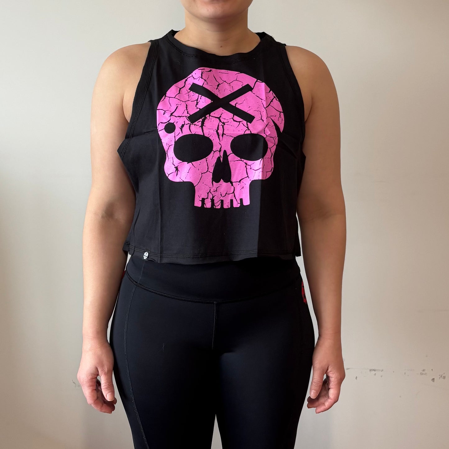 Cava Crop Caveira Bscross Preto com Roxo