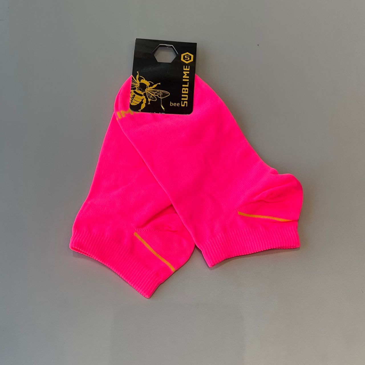 Meia Curta Rosa Neon