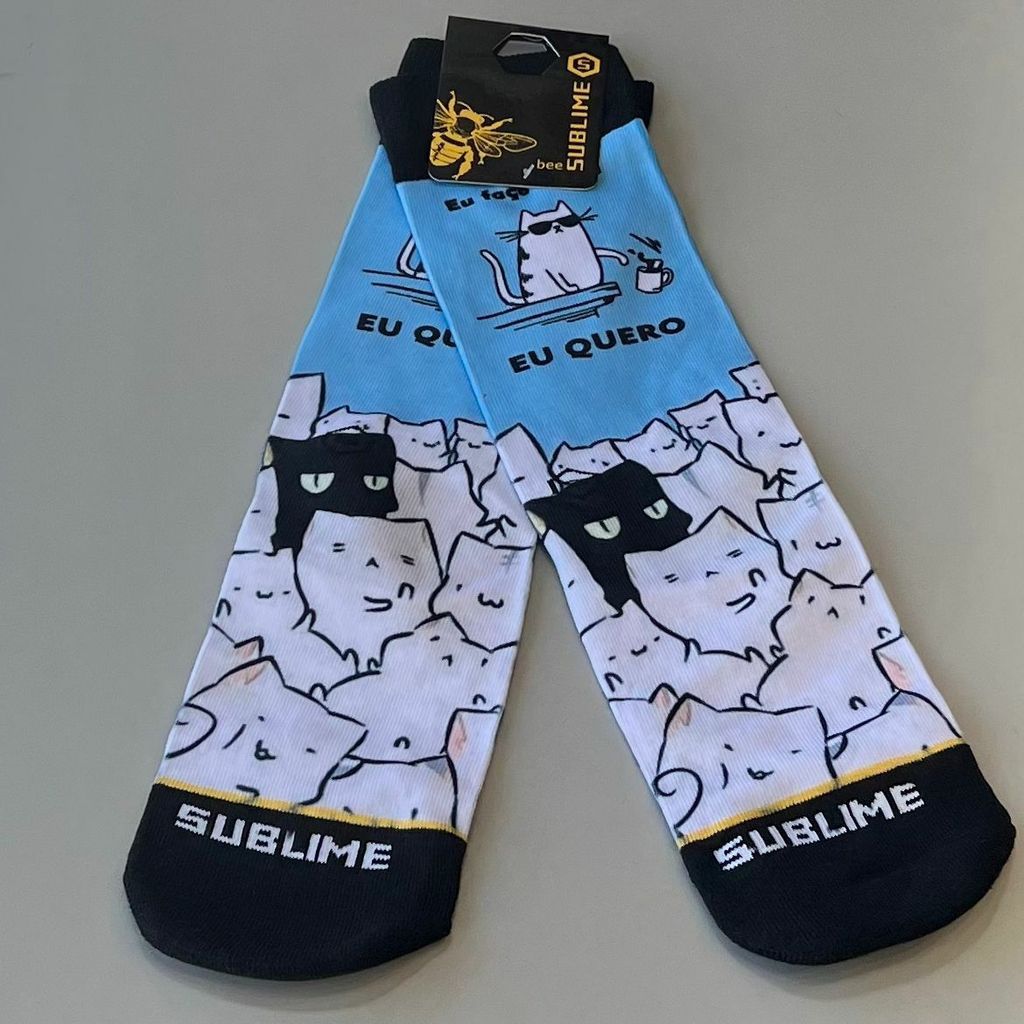 Meia Sublime Gatos