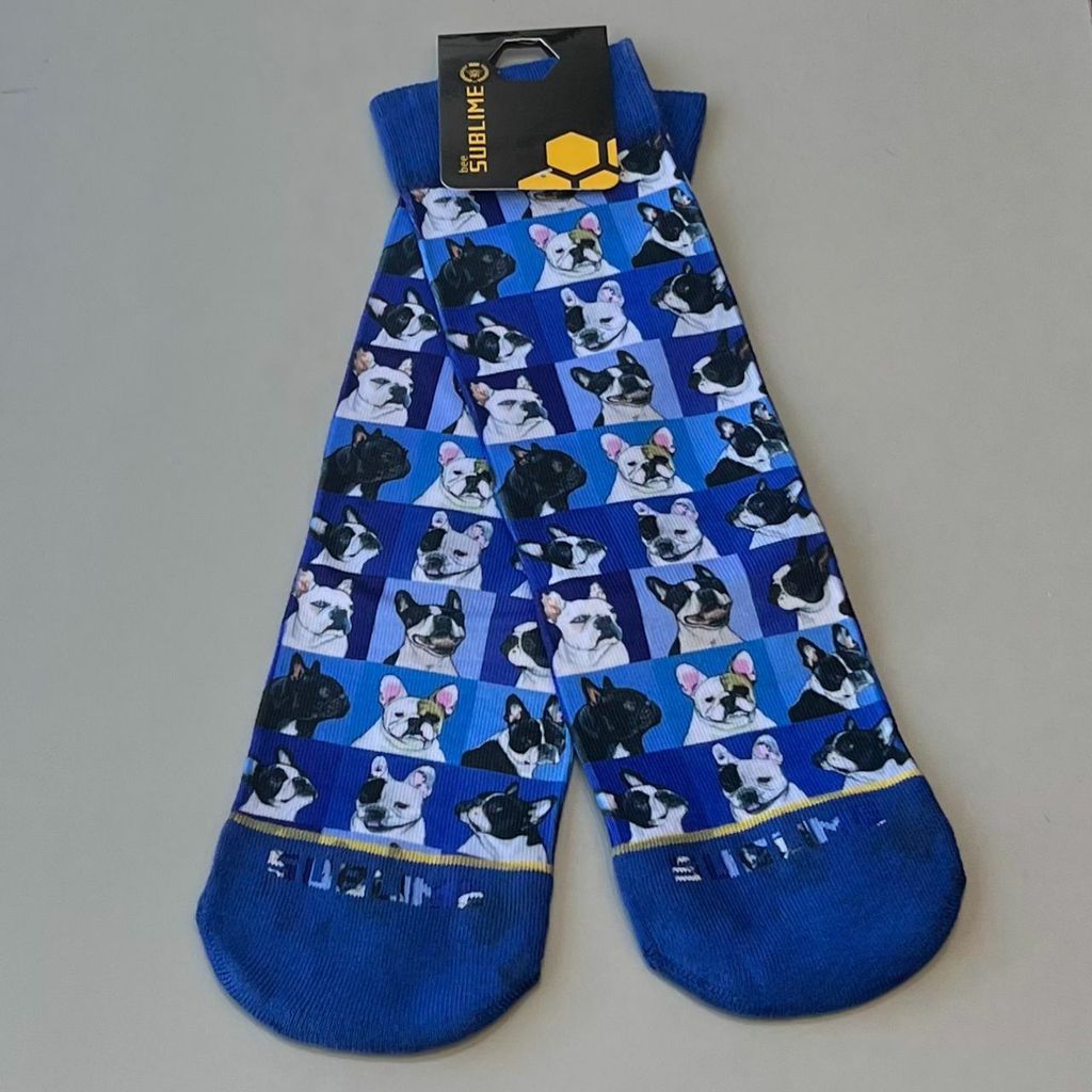 Meia Sublime Buldogs azul