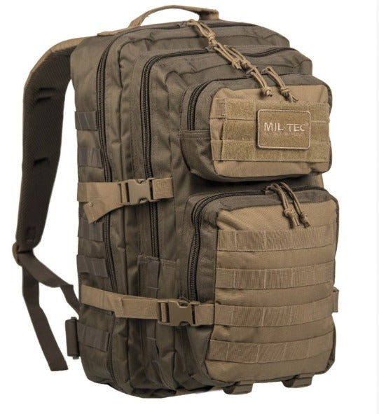 MOCHILA ASSAULT MIL-TEC COIOTE/CASTANHO 36L