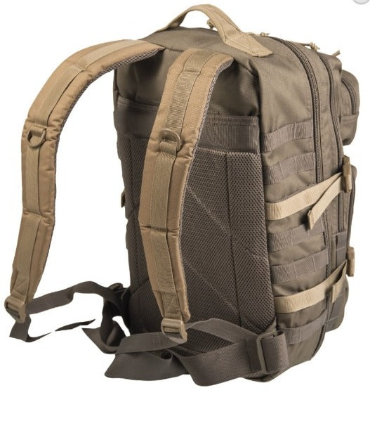 MOCHILA ASSAULT MIL-TEC COIOTE/CASTANHO 36L