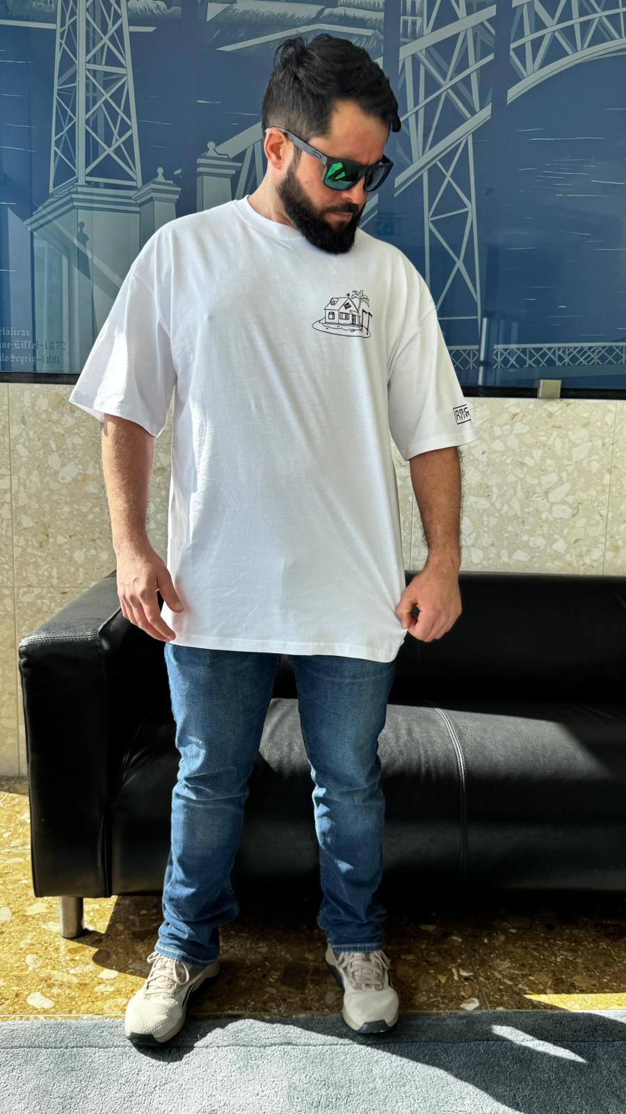 AMRAP T-shirt Oversize Masculina Tartaruga Genial Branca