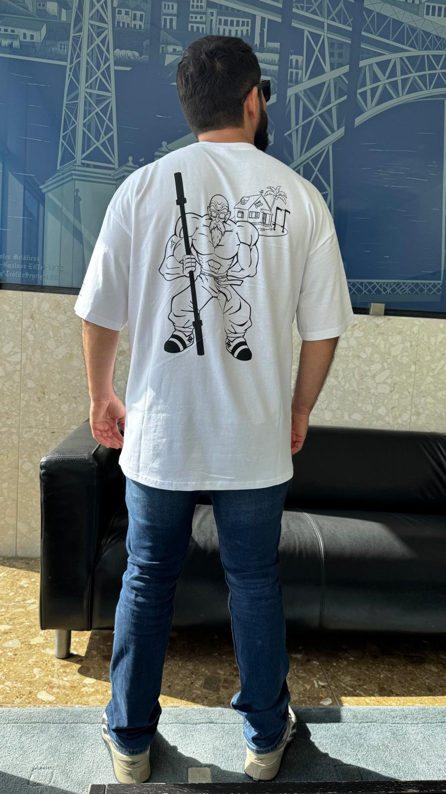 AMRAP T-shirt Oversize Masculina Tartaruga Genial Branca