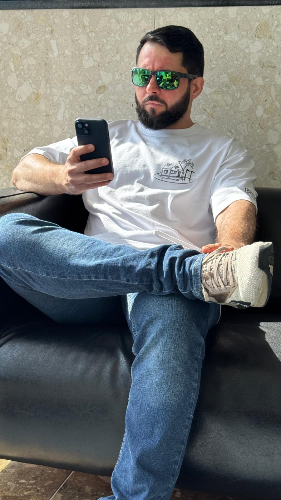 AMRAP T-shirt Oversize Masculina Tartaruga Genial Branca