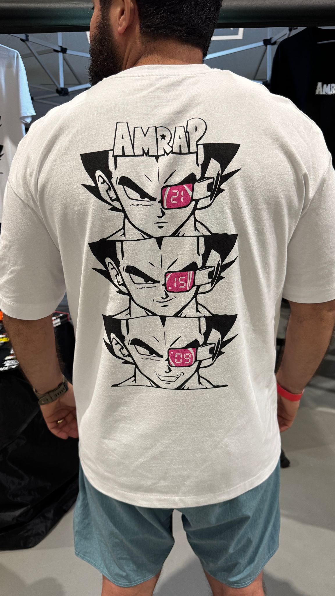 AMRAP T-shirt Oversize Masculina Vegeta Branca