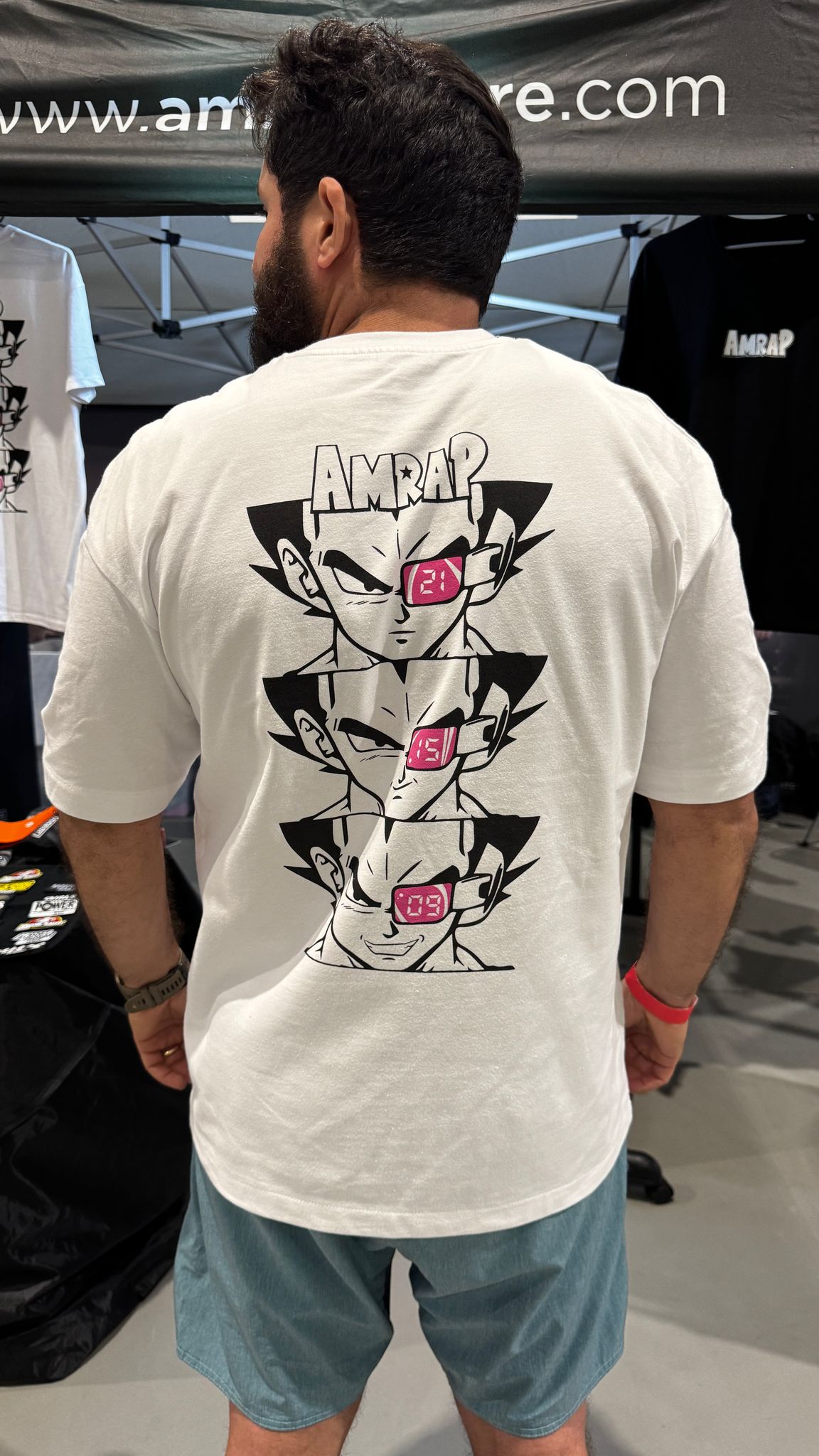 AMRAP T-shirt Oversize Masculina Vegeta Branca