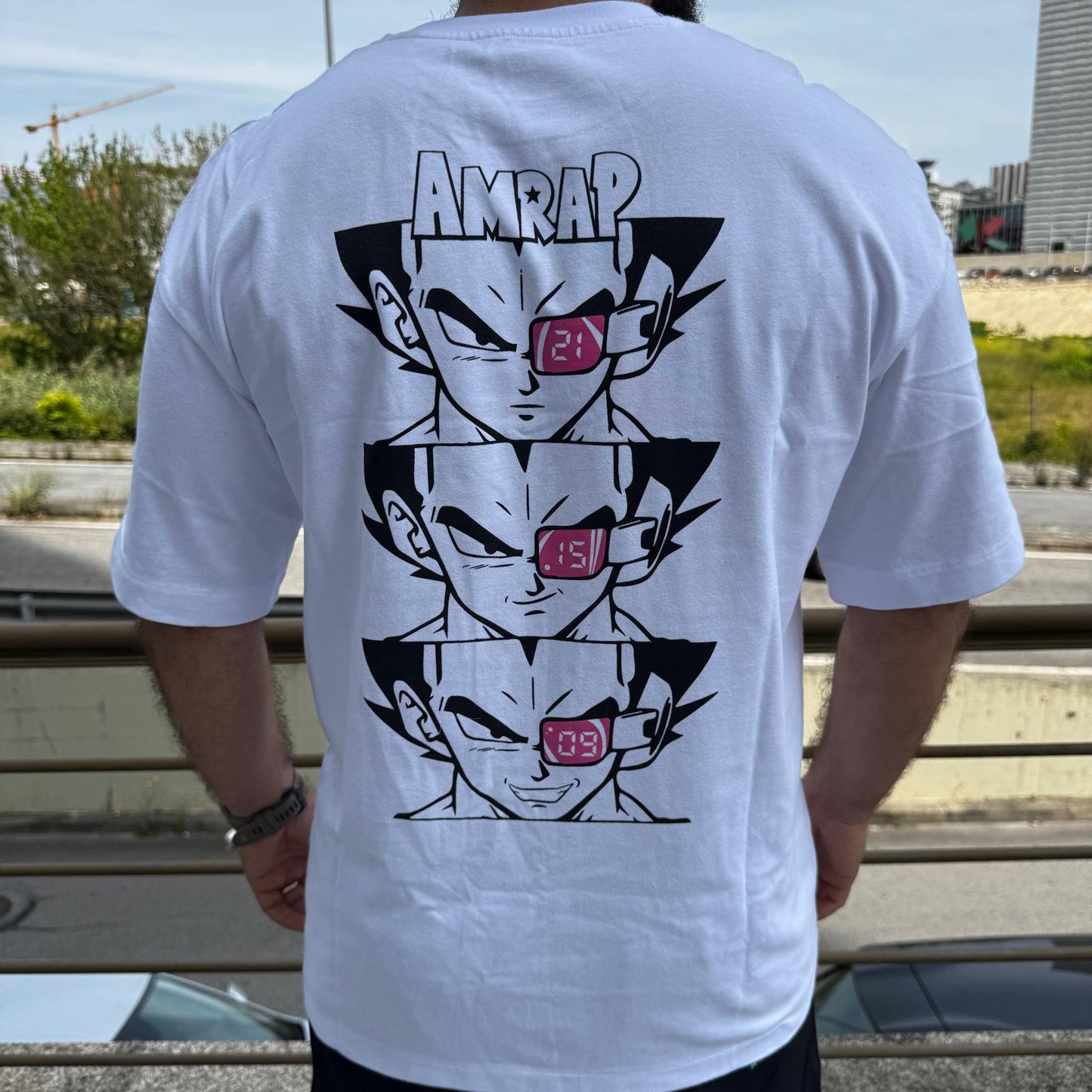 AMRAP T-shirt Oversize Masculina Vegeta Branca