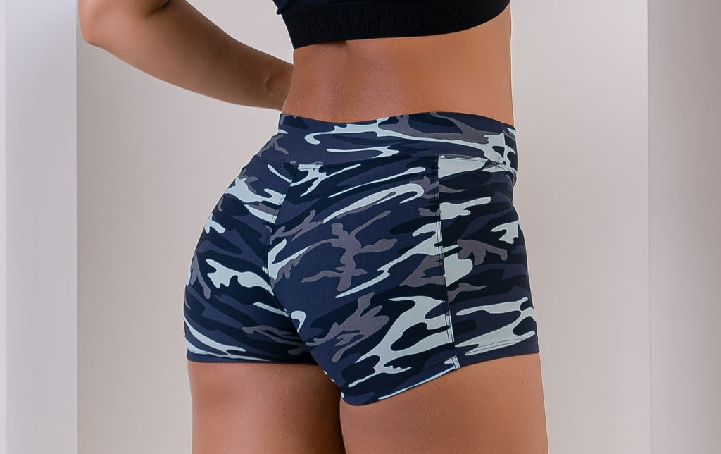 Calção Feminino - Curto Estampado Bs Camuflado Verde