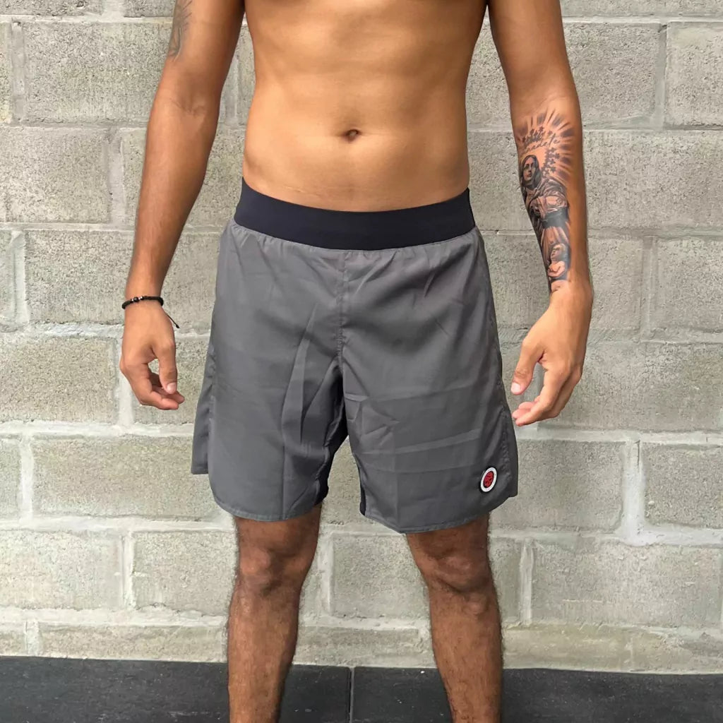 Calção de Treino -Bscross Cinza Escuro Cós Elástico Com Short Térmico