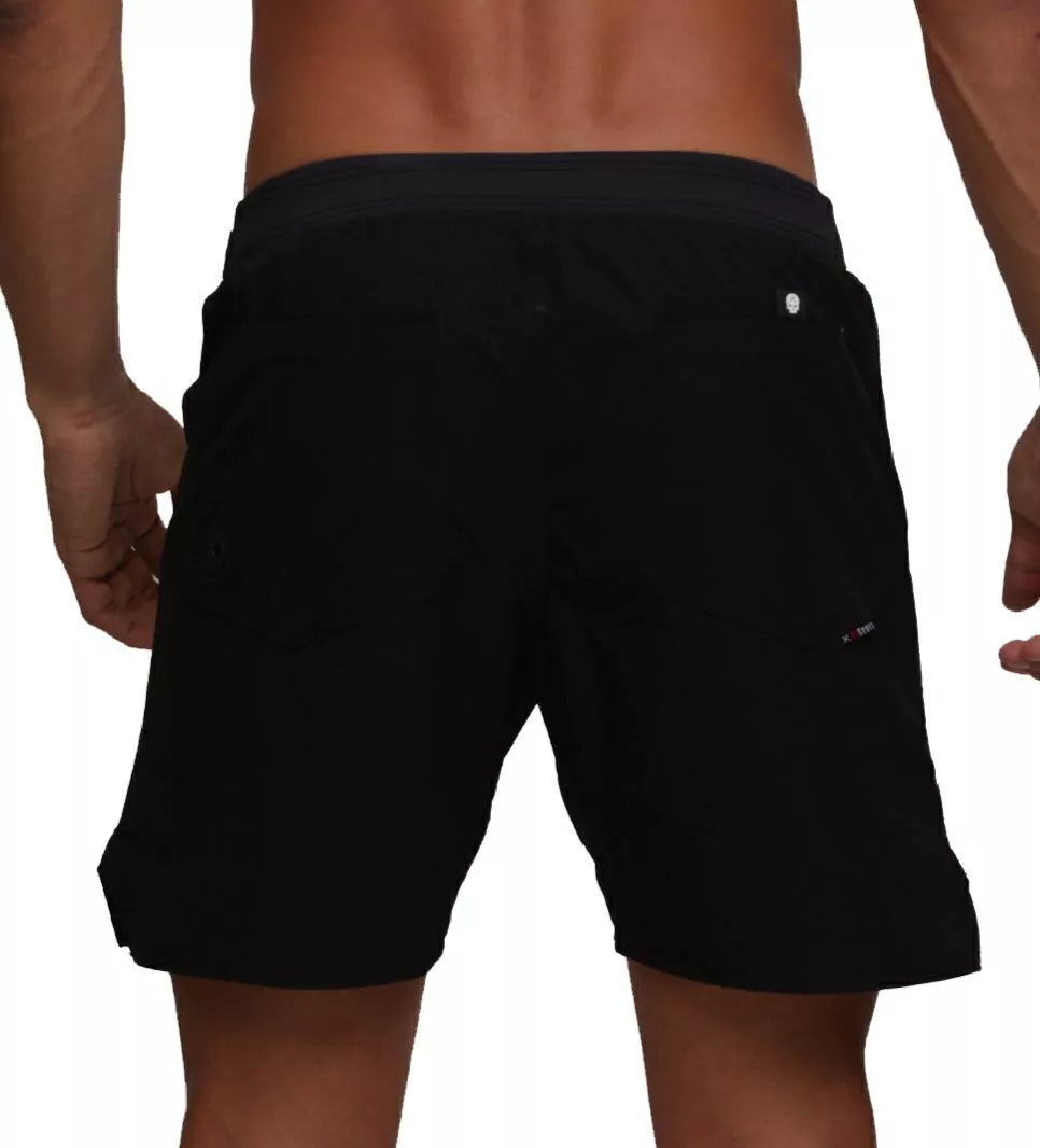 Calção de Treino -Bscross Preta Bolso Lateral com Zíper Cós Elástico