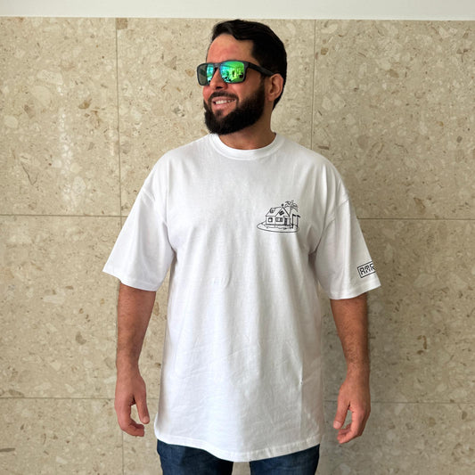 AMRAP T-shirt Oversize Masculina Tartaruga Genial Branca