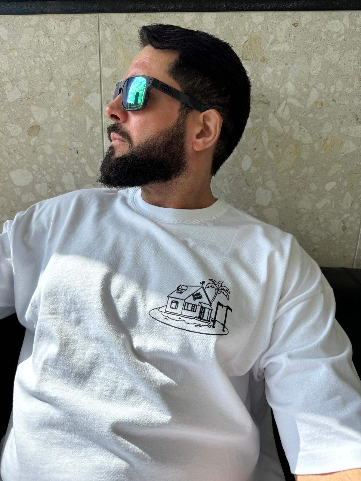 AMRAP T-shirt Oversize Masculina Tartaruga Genial Branca