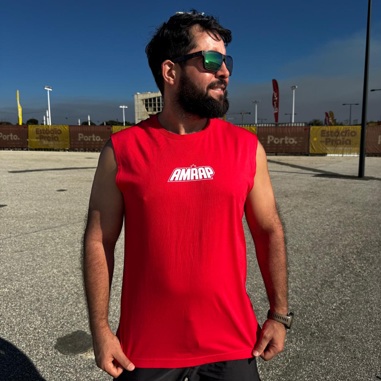 AMRAP T-shirt Cava Masculina Crossfiteiros do zodíaco Vermelha