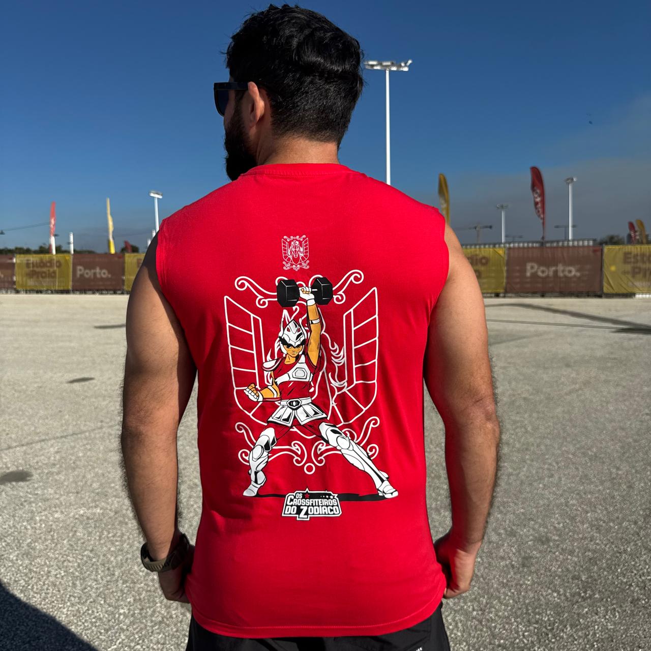 AMRAP T-shirt Cava Masculina Crossfiteiros do zodíaco Vermelha