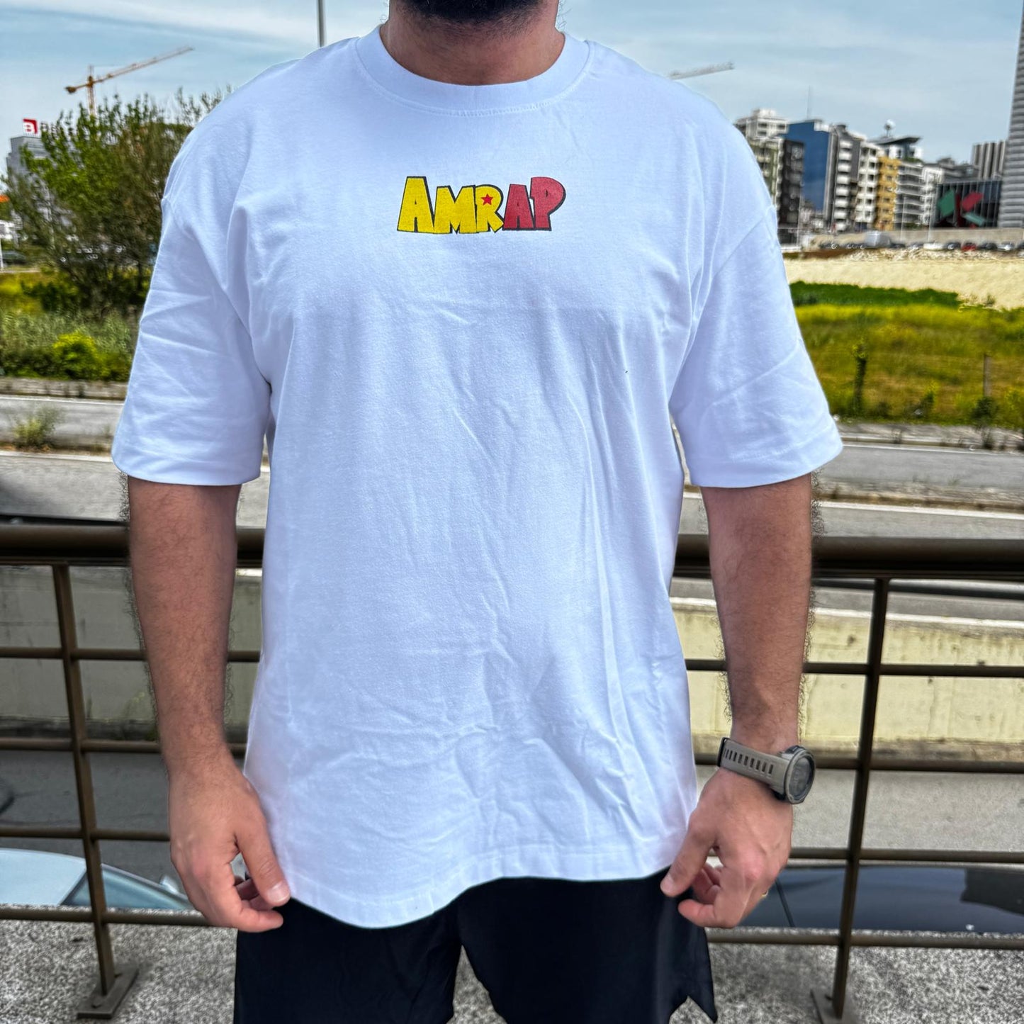 AMRAP T-shirt Oversize Masculina Vegeta Branca