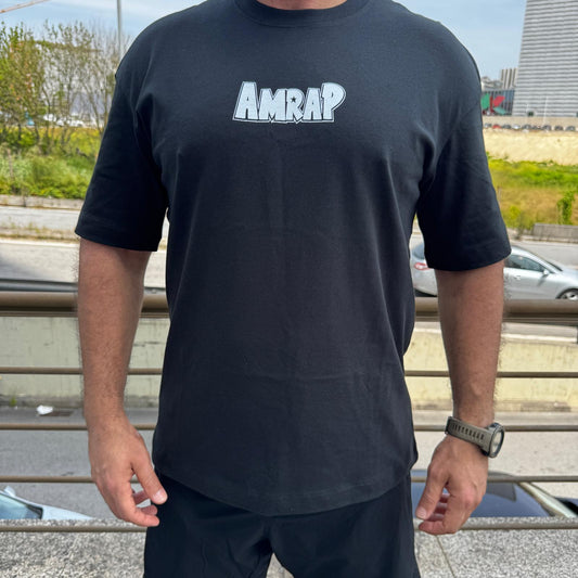 AMRAP T-shirt Oversize Masculina Vegeta Preta