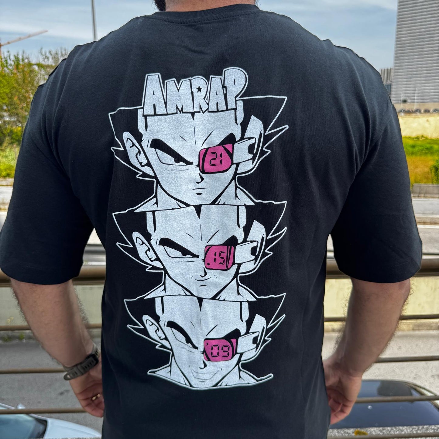 AMRAP T-shirt Oversize Masculina Vegeta Preta