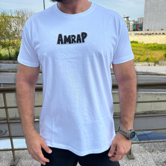 AMRAP T-shirt Masculina Snatch Saiyajin Branca Com Mangas